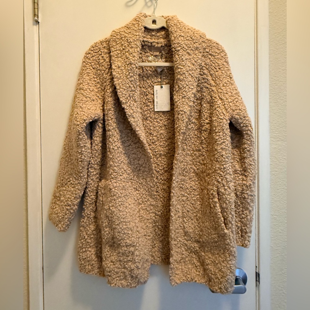 Barefoot Dreams Tan Boucle Cardigan